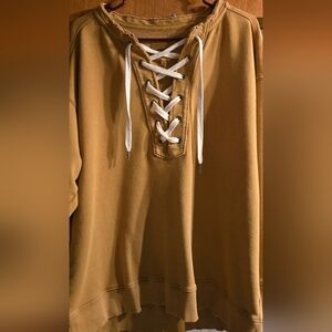 Aerie Oversize Lace Up Sweatshirt